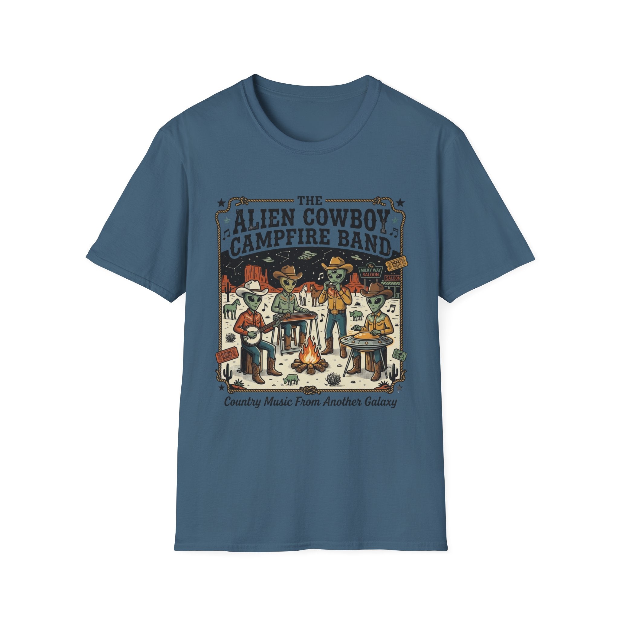 The Alien Cowboy Campfire Band T-Shirt