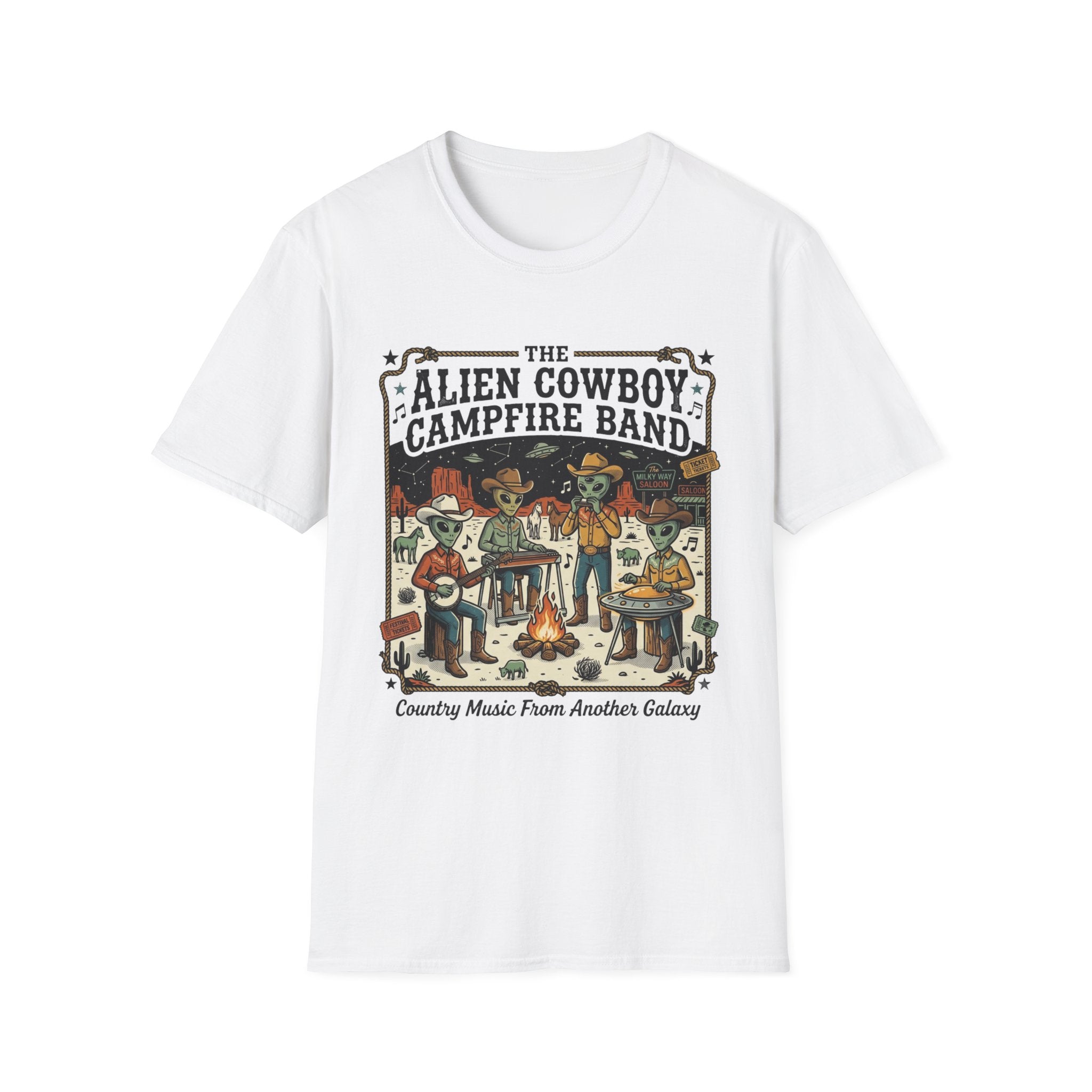The Alien Cowboy Campfire Band T-Shirt