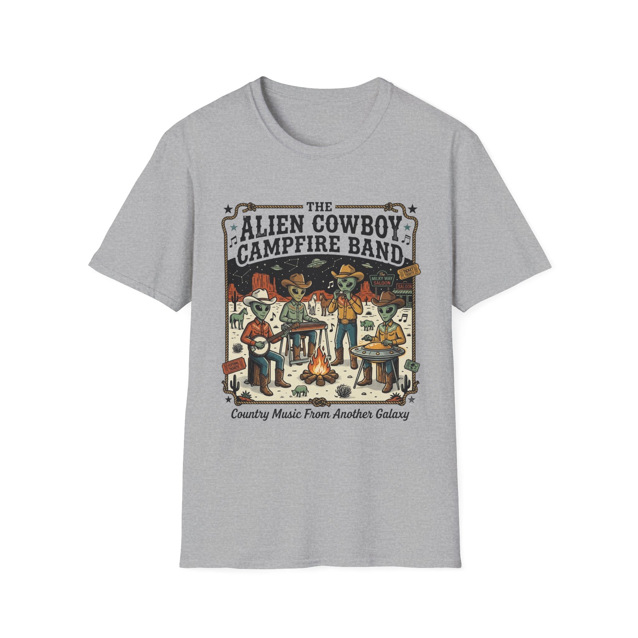 The Alien Cowboy Campfire Band T-Shirt